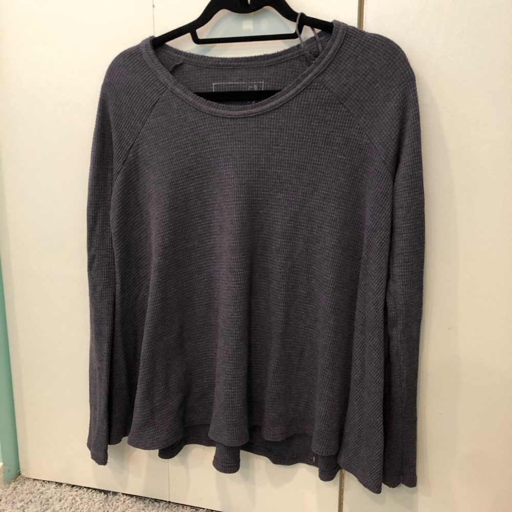 Free people long sleeve waffle shirt